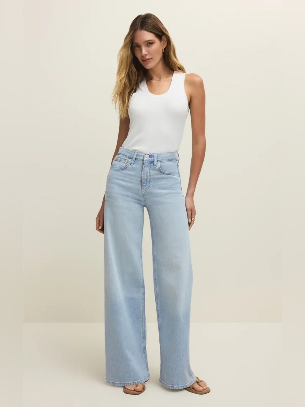 🆕Z Supply Nova High Rise Wide Leg Denim Jeans-Azul NWT SZ 26